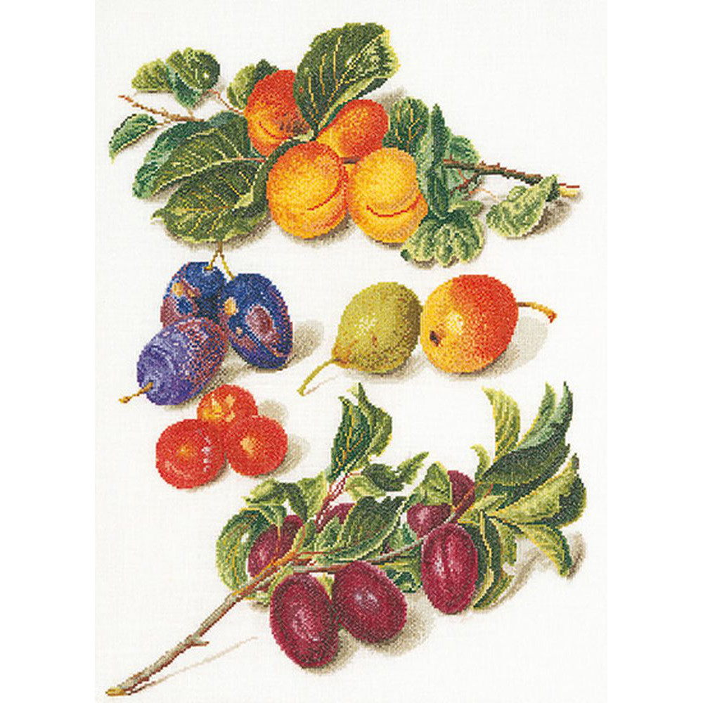 Thea Gouverneur 3062  kit point de croix compté  Pêches et prunes