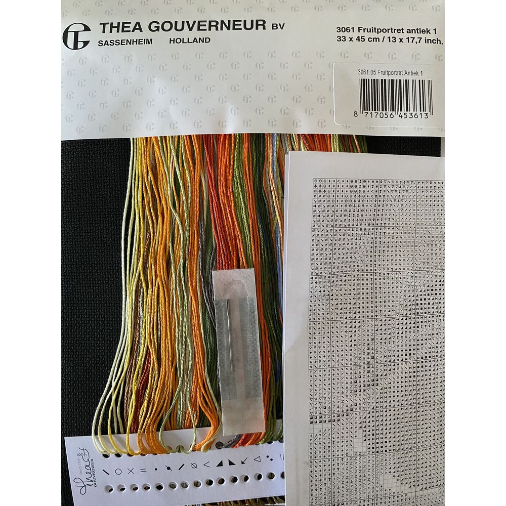 Thea Gouverneur 3061-05  kit point croix  Orange et Mandarine  4