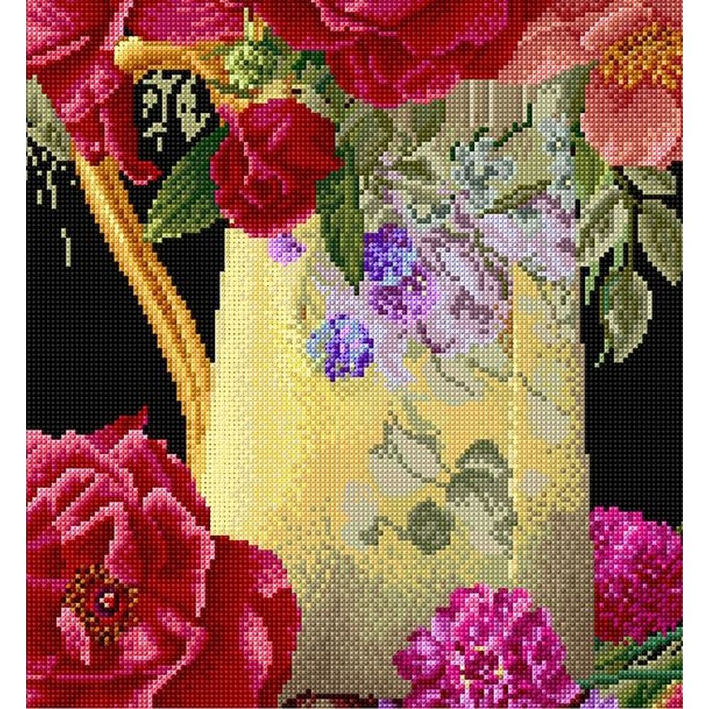 Thea Gouverneur 3019-05  kit point de croix compté  Rose en bouquet  1
