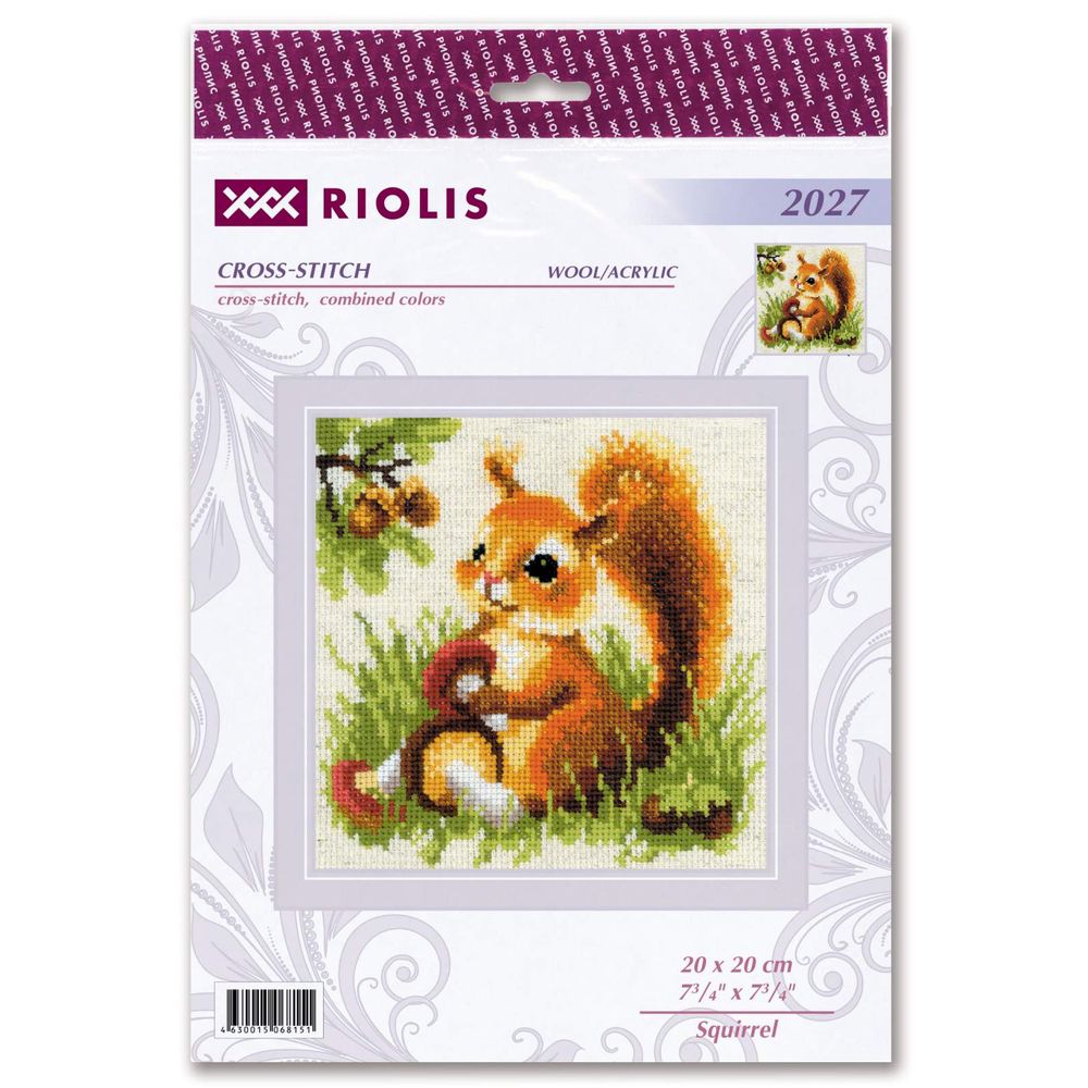 Riolis 2027  kit point de croix compté  Écureuil  1