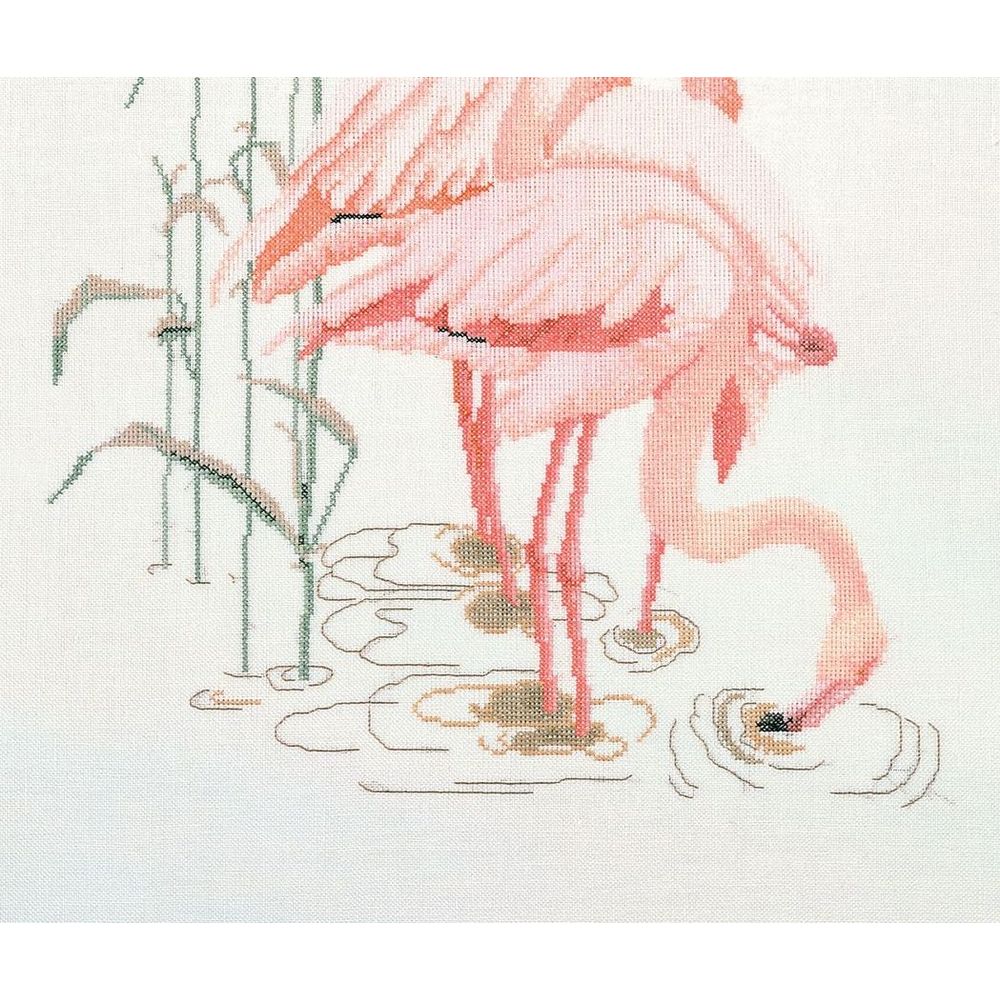 Thea Gouverneur 1070  kit point croix compté  Flamant rose  1