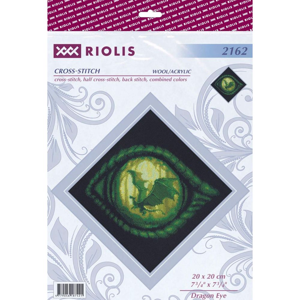 Riolis 2162  kit point croix  Oeil de dragon  1
