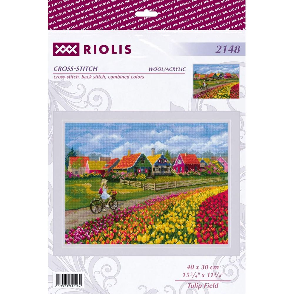 Riolis 2148  kit point croix  Champ de tulipes  1