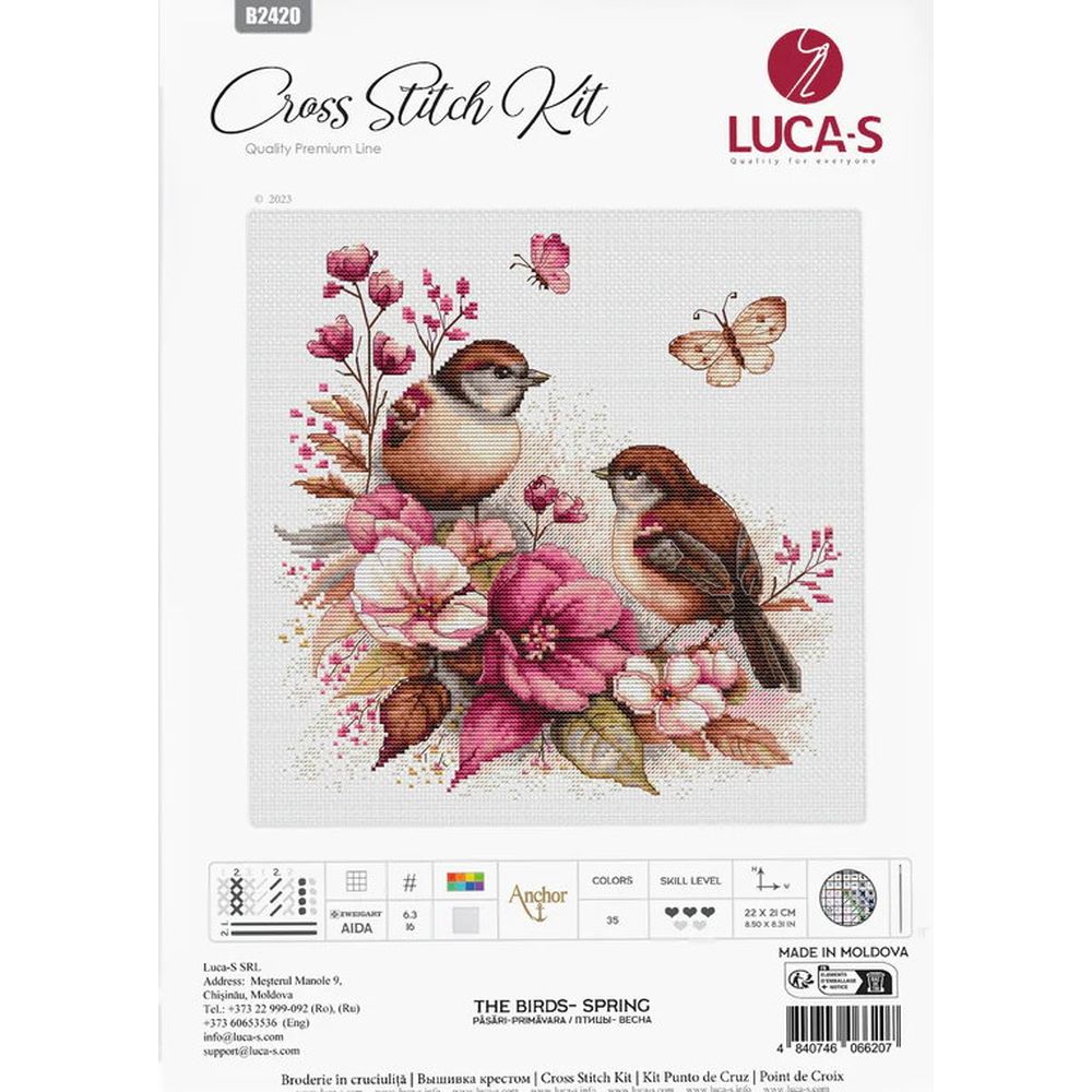 Luca-S B2420  kit point croix  Les oiseaux du Printemps  1