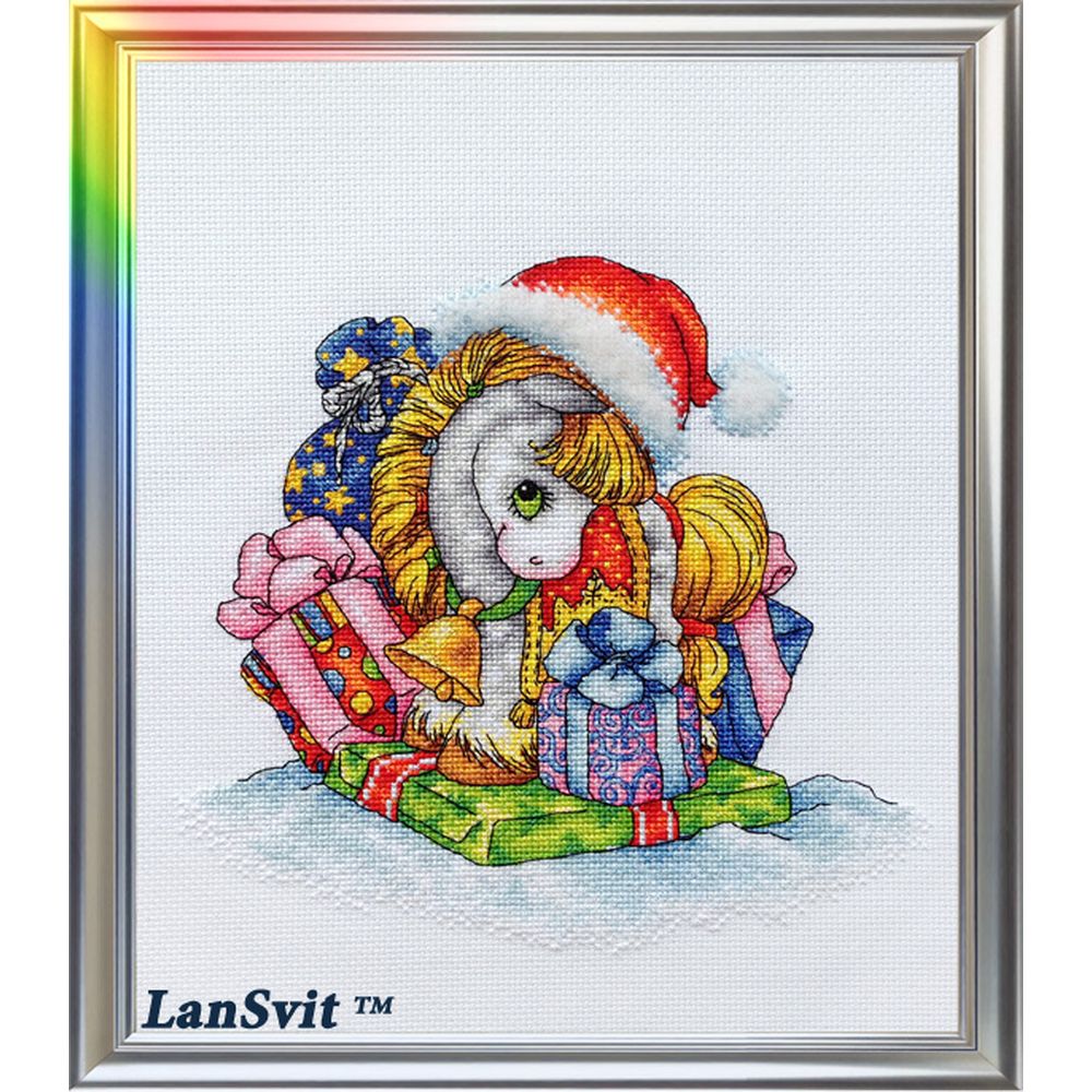 LanSvit D047 - kit point de croix compté - Poney de Noël - 6