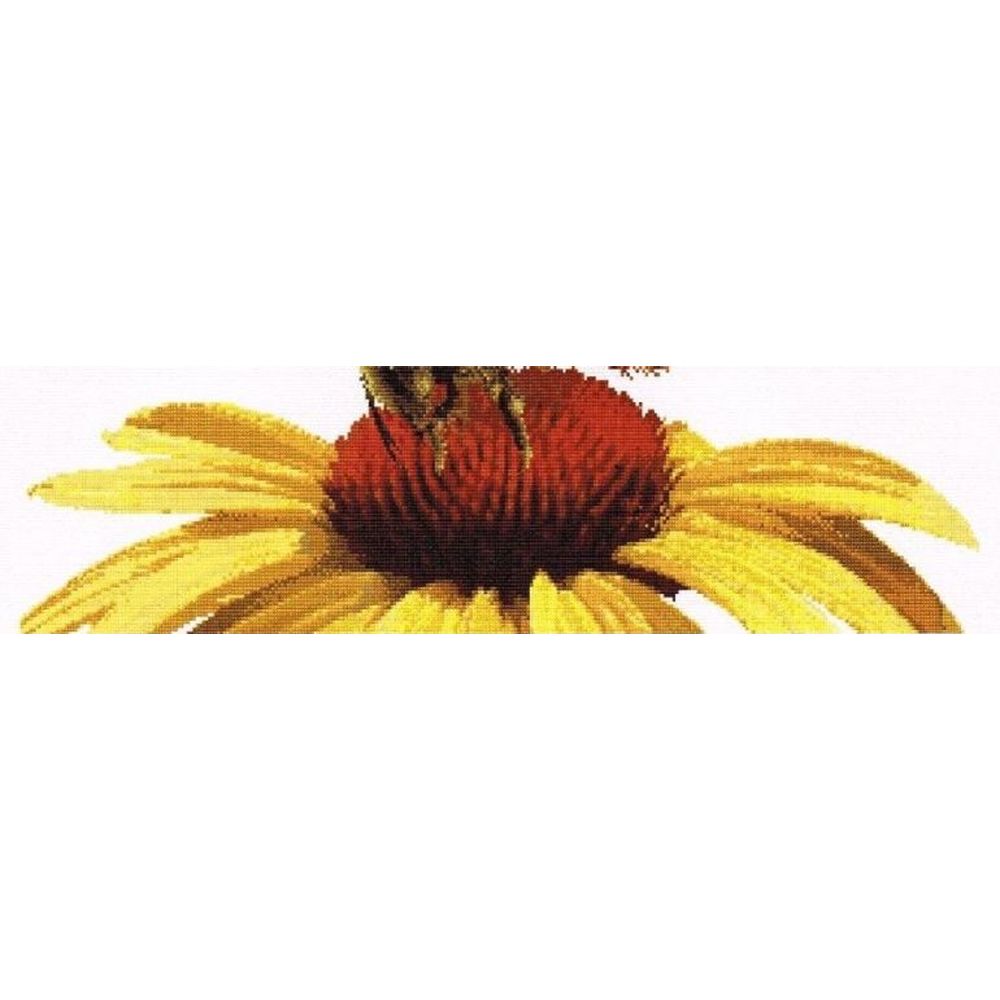 Thea Gouverneur 585  kit point croix  abeille sur échinacée jaune  3