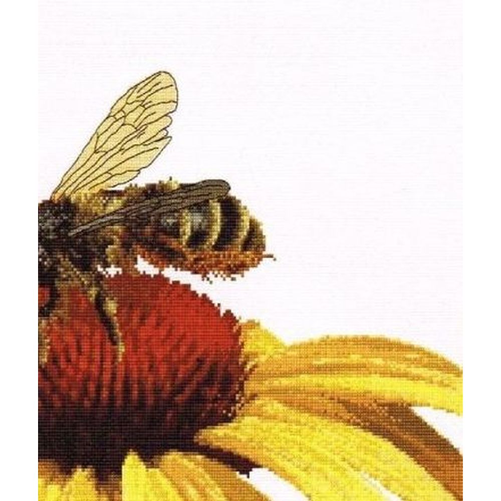 Thea Gouverneur 585  kit point croix  abeille sur échinacée jaune  5