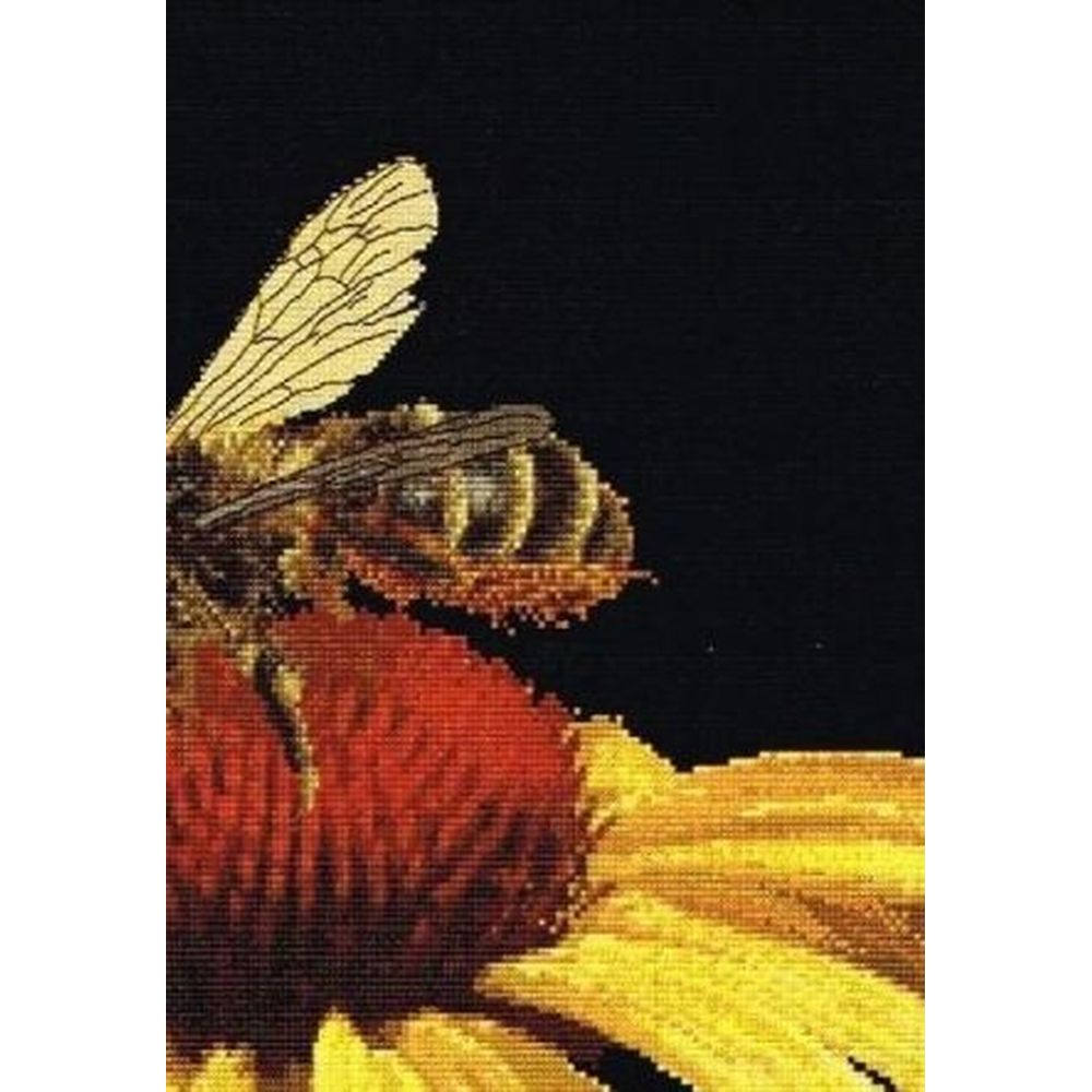 Thea Gouverneur 585-05  kit point croix  abeille sur échinacée jaune  5