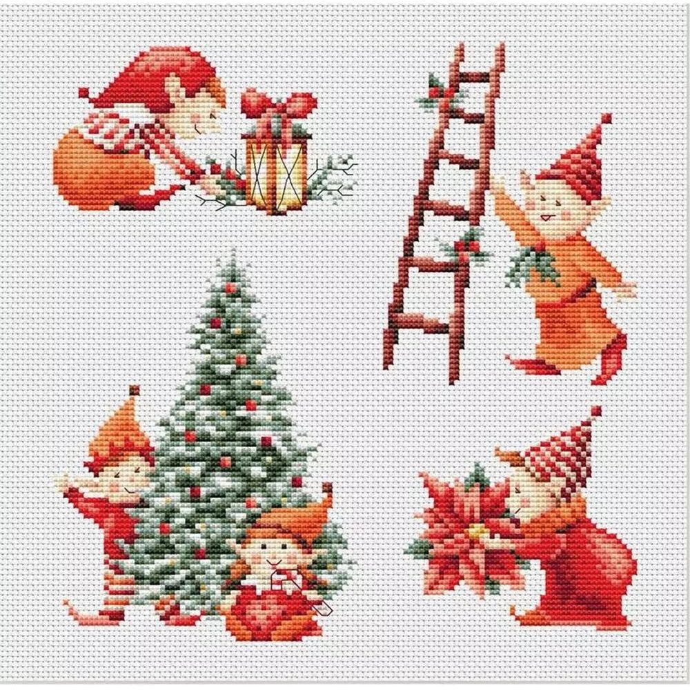 Lutins de Noël  DSB017 lin  Dutch Stitch Brothers