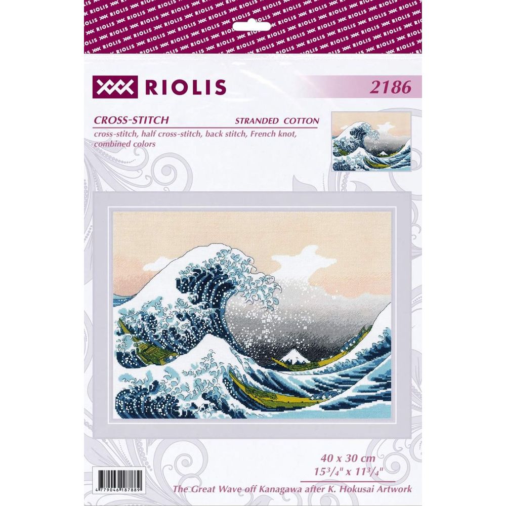 Riolis 2186  kit point croix  La Grande Vague au large de Kanagawa daprès lœuvre de K. Hokusai  1