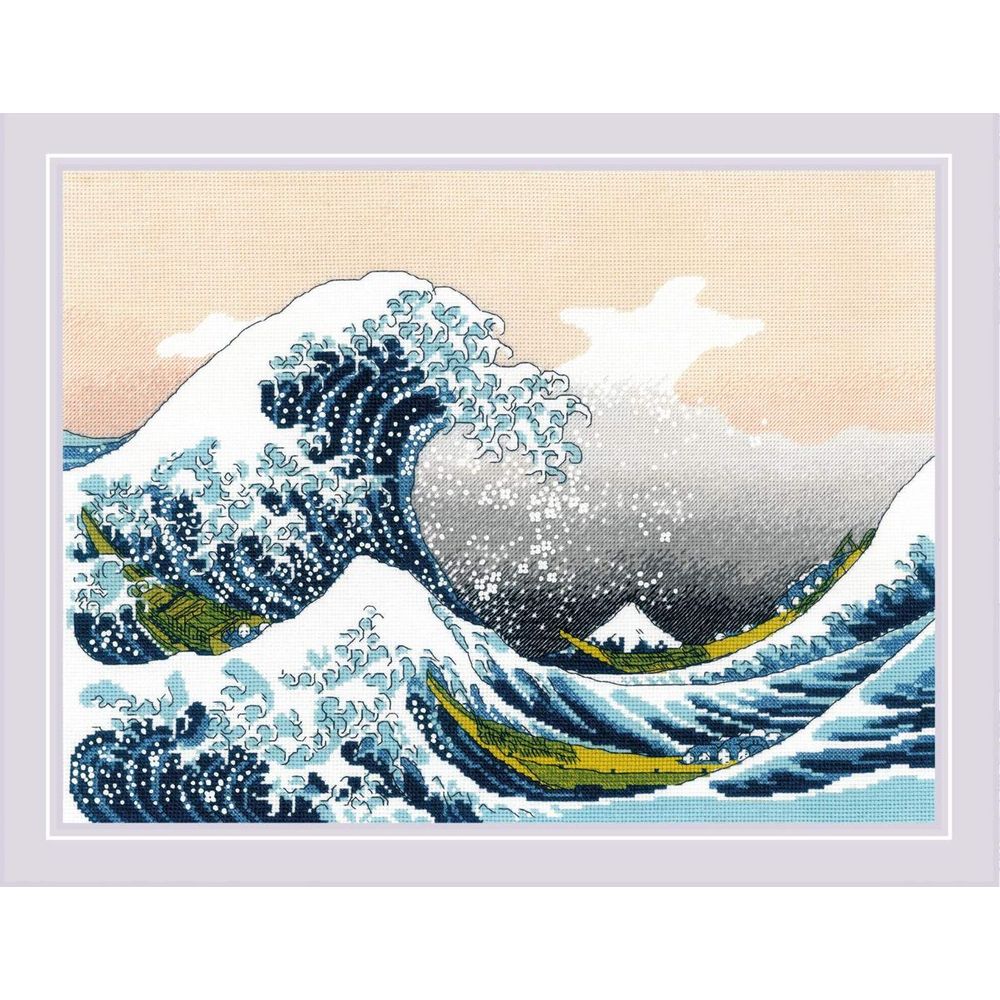 Riolis 2186  kit point croix  La Grande Vague au large de Kanagawa daprès lœuvre de K. Hokusai