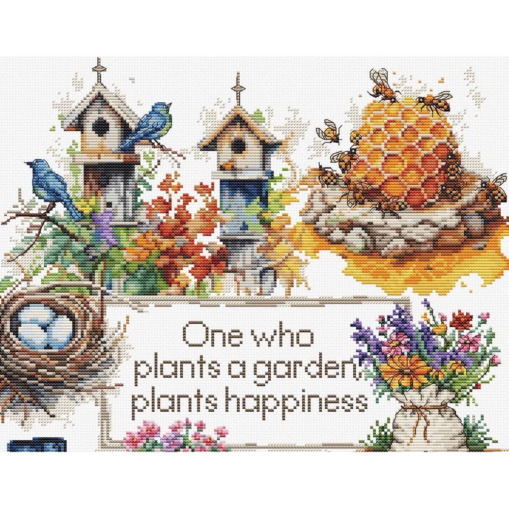 Vase Luca-S Avec Broderie Hortensias (paquet) B700