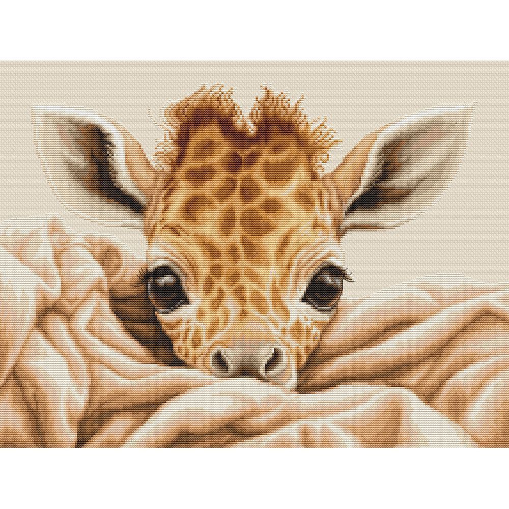 Luca-S B2425  kit point croix compté  Le bébé girafe