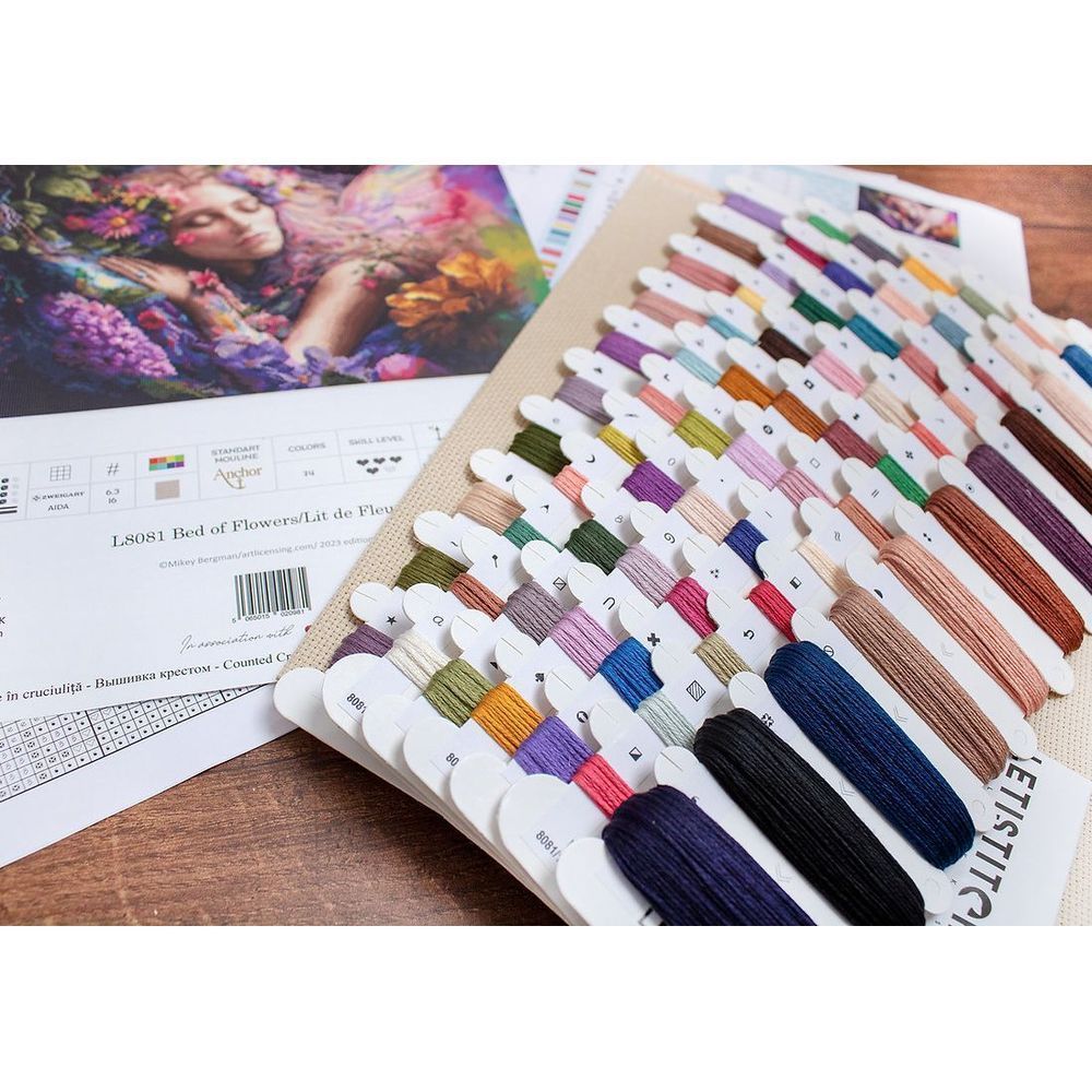 Letistitch 8081  kit point croix compté  Lit de Fleurs  2