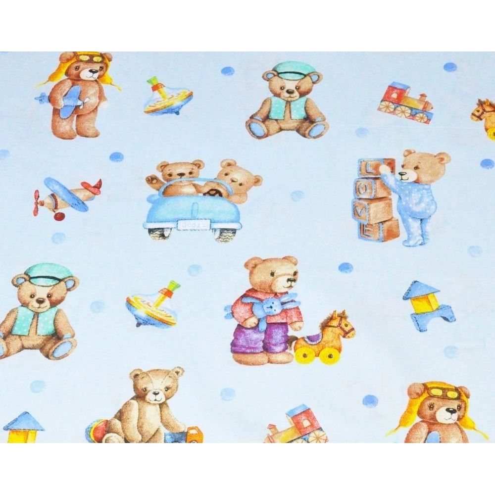 Tissu Coton Oeko Tex  ours en peluche avec des jouets  00055  2