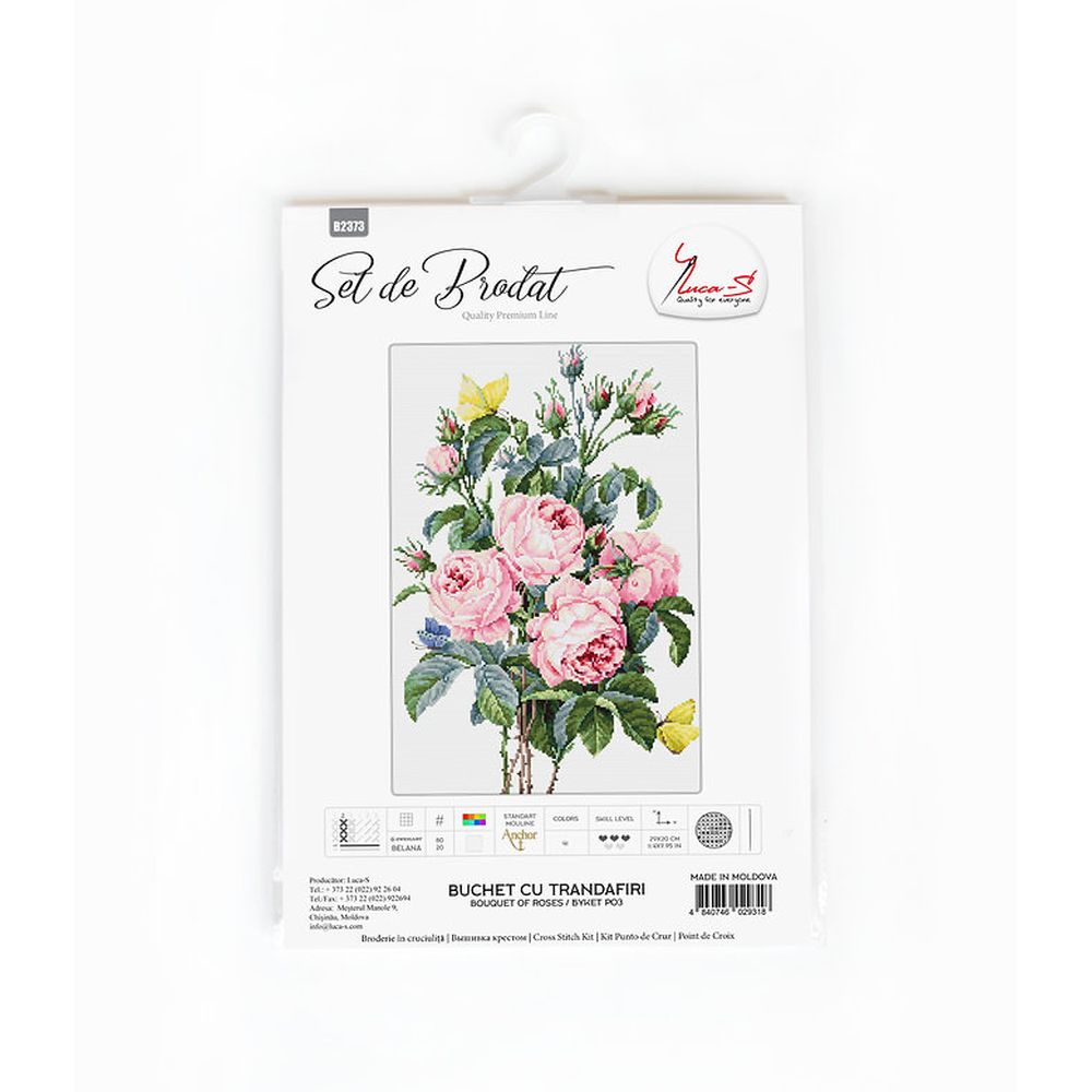 Luca-S B2373  kit point de croix compté  Bouquet de roses   1