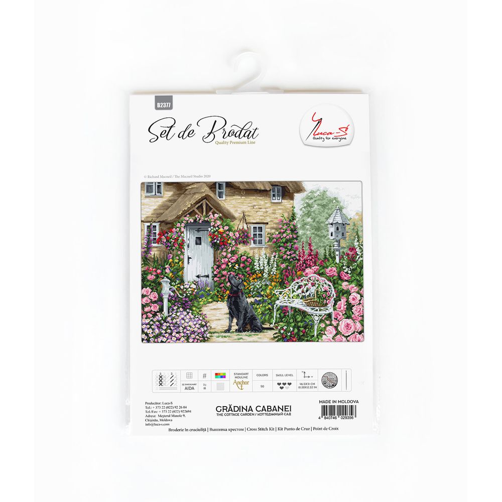 Luca-S B2377  Kit de point croix  Jardin du Cottage  2