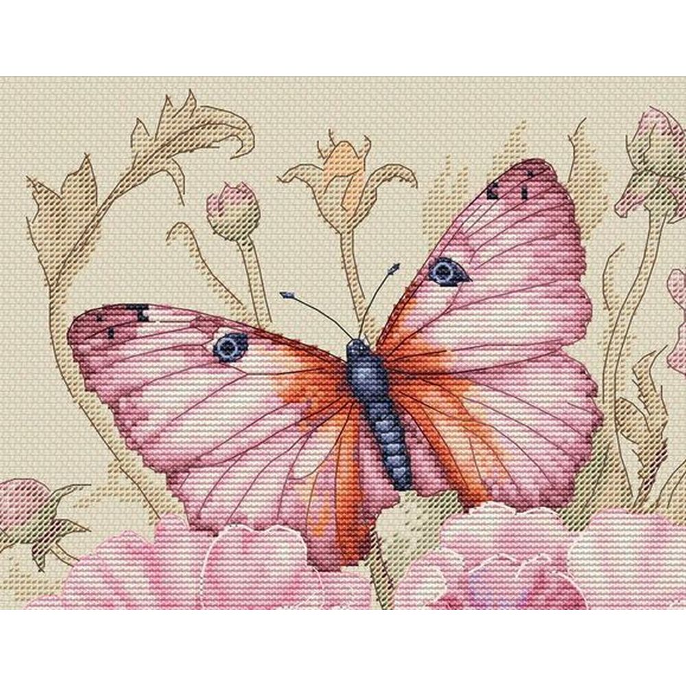 Luca-S B7032  kit point croix  Fleurs nayure  4