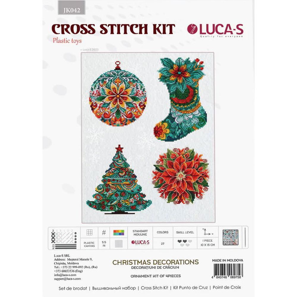 Luca-S JK042  kit point croix compté  Jouets Décorations d’hiver  1