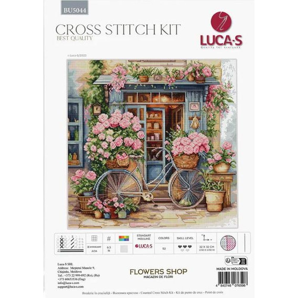 Luca-S BU5044  kit point croix compté  Boutique de fleurs  4