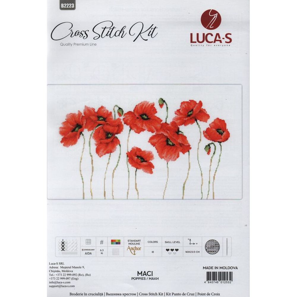 Luca-S B2223  kit point croix  Coquelicots  5