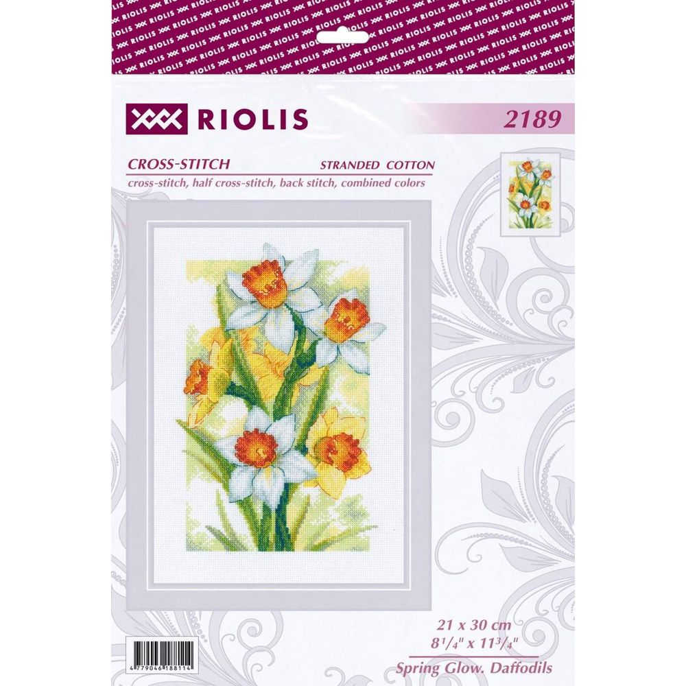Riolis 2189  kit point croix  Lueur printanière Jonquilles  1