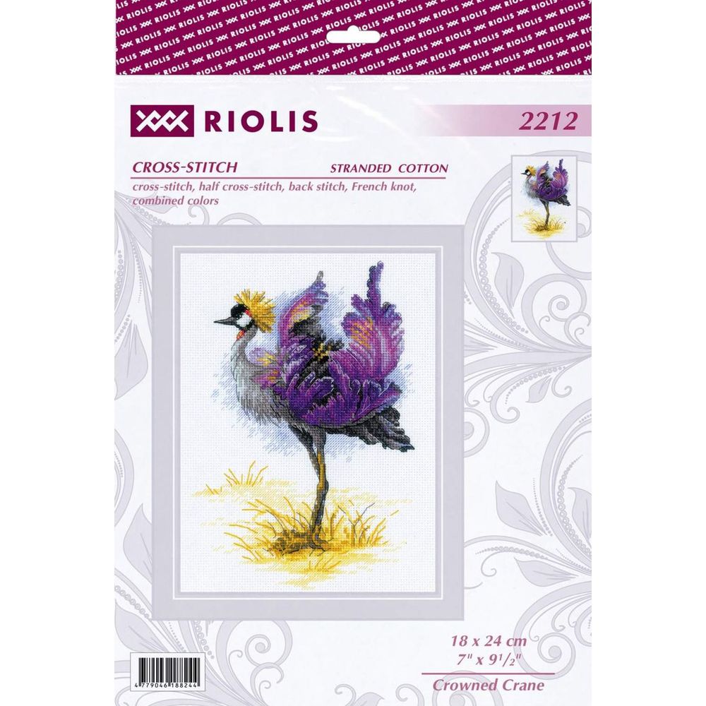 Riolis 2212  kit point croix  Grue couronnée  1