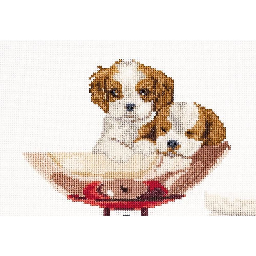 Thea Gouverneur 741  kit point de croix compté  chiots  1