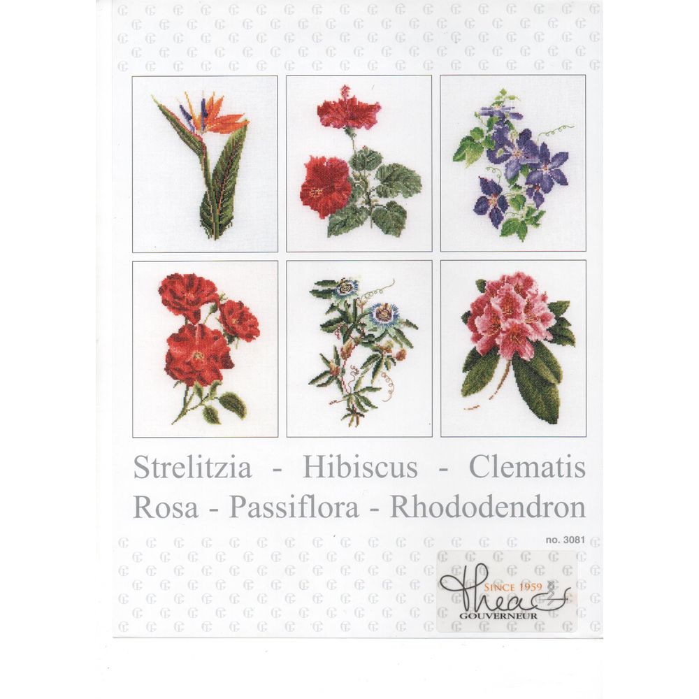 Thea Gouverneur 3081  kit point de croix  Six études florales  1