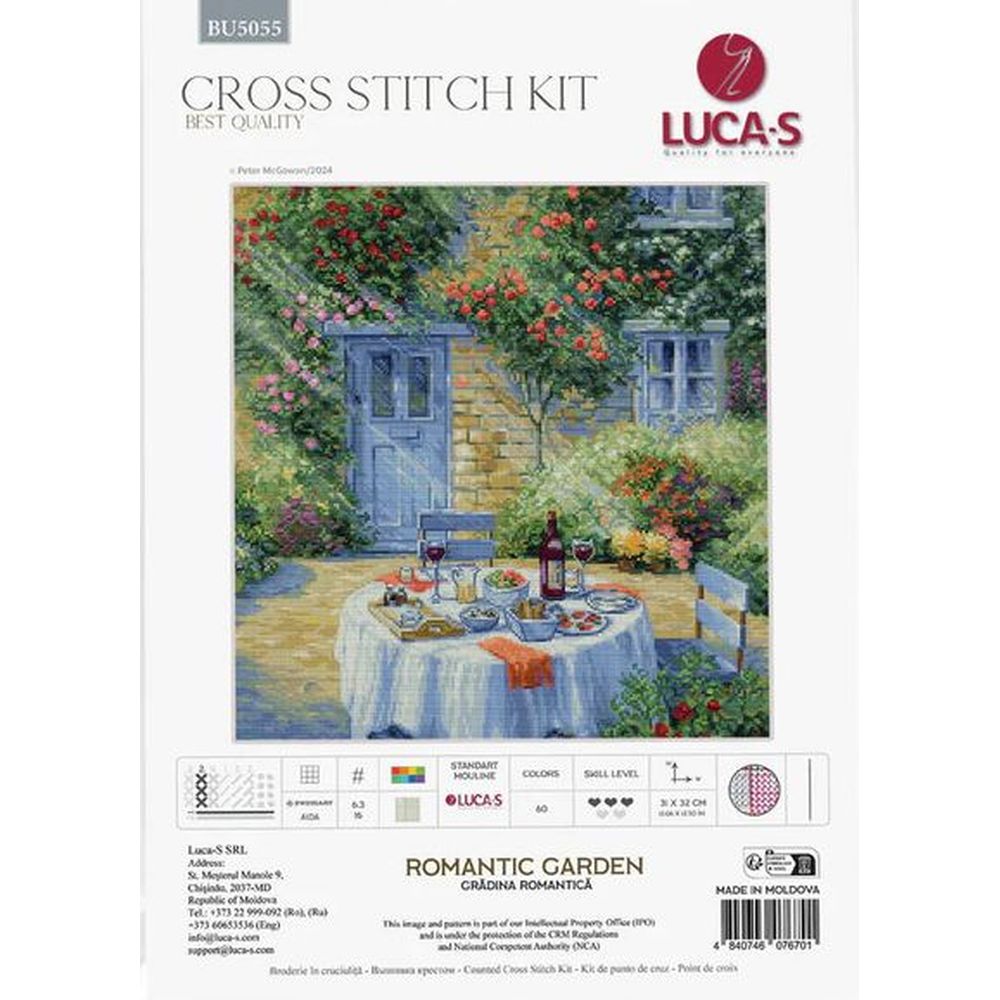 Luca-S BU5055  kit point croix  Jardin romantique  1