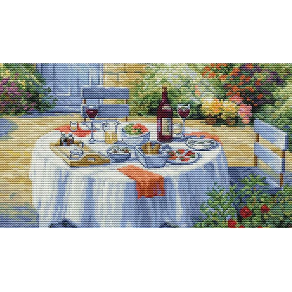 Luca-S BU5055  kit point croix  Jardin romantique  2