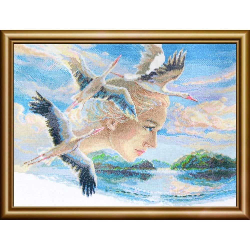 Aine  A1002  kit point croix compté Mére nature Sky  1