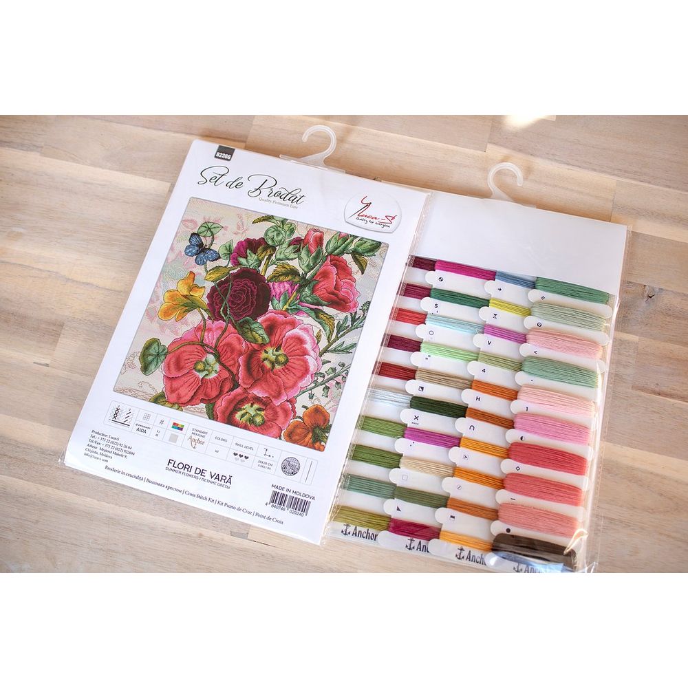 Luca-S B2366  kit point de croix compté  fleurs dété  3