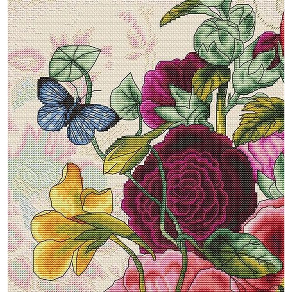 Luca-S B2366  kit point de croix compté  fleurs dété  2