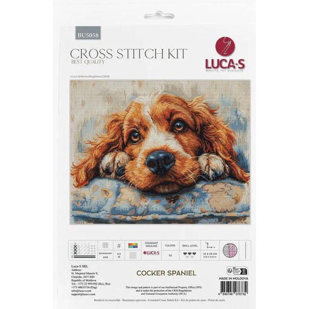 Luca-S BU5058  kit point croix  Cocker anglais  1