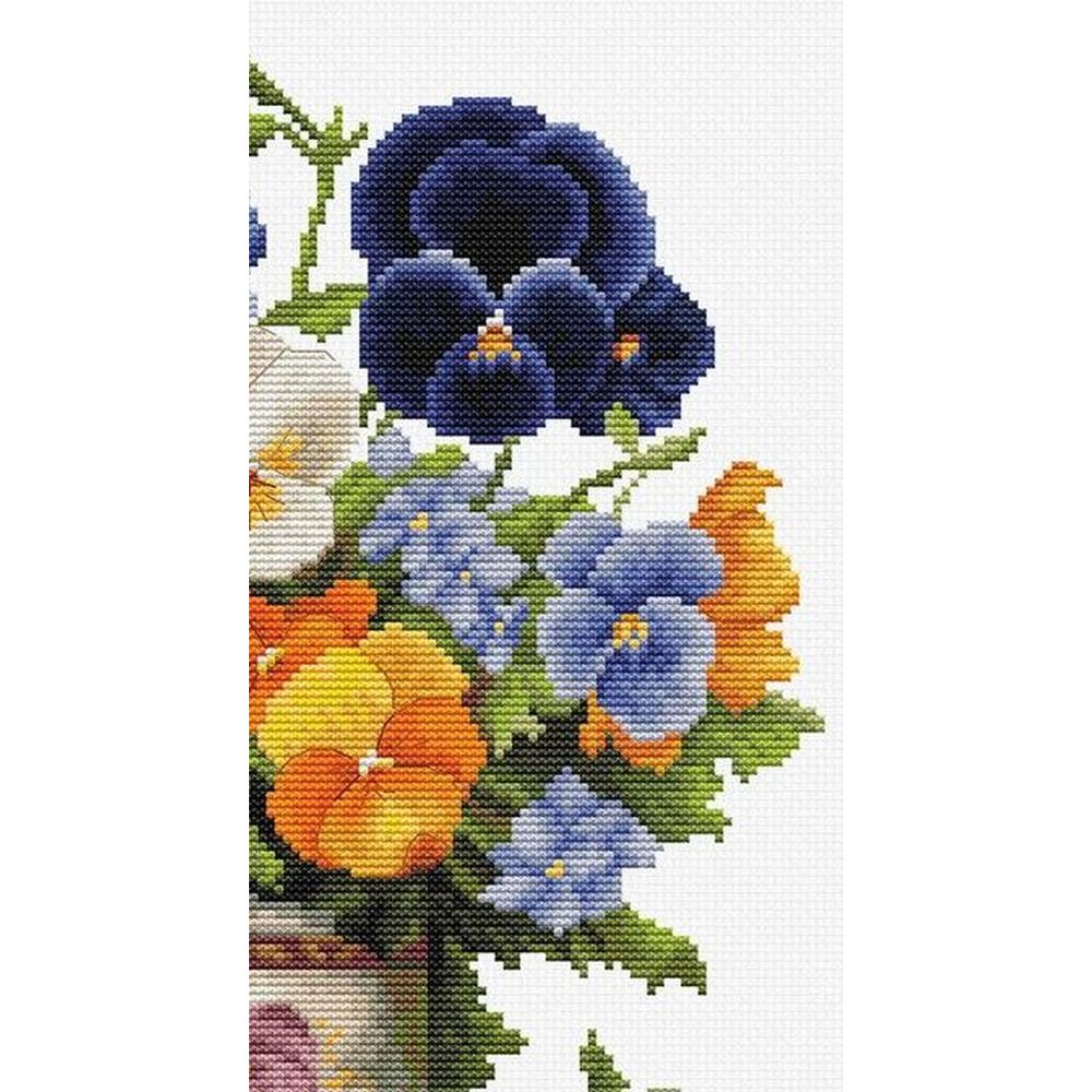 Luca-S B7035  kit point croix compté  Bouquet de Pensées  4