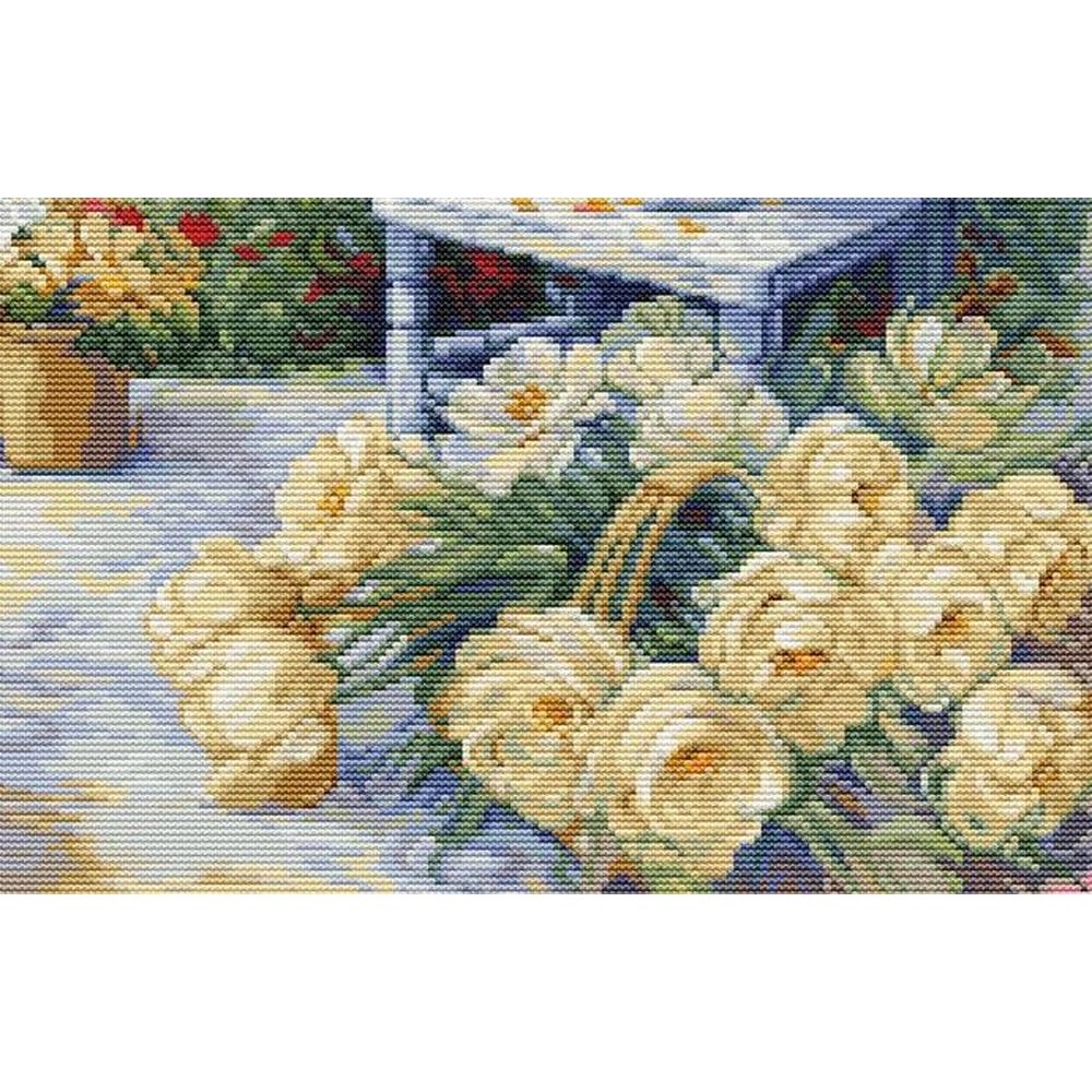 Luca-S BU5056  kit point croix compté  Coin de jardin  2