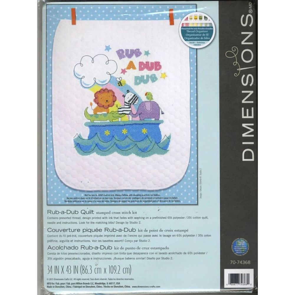 Dimensions 70-74368  kit point croix  Couverture Rub a Dub Dub  1