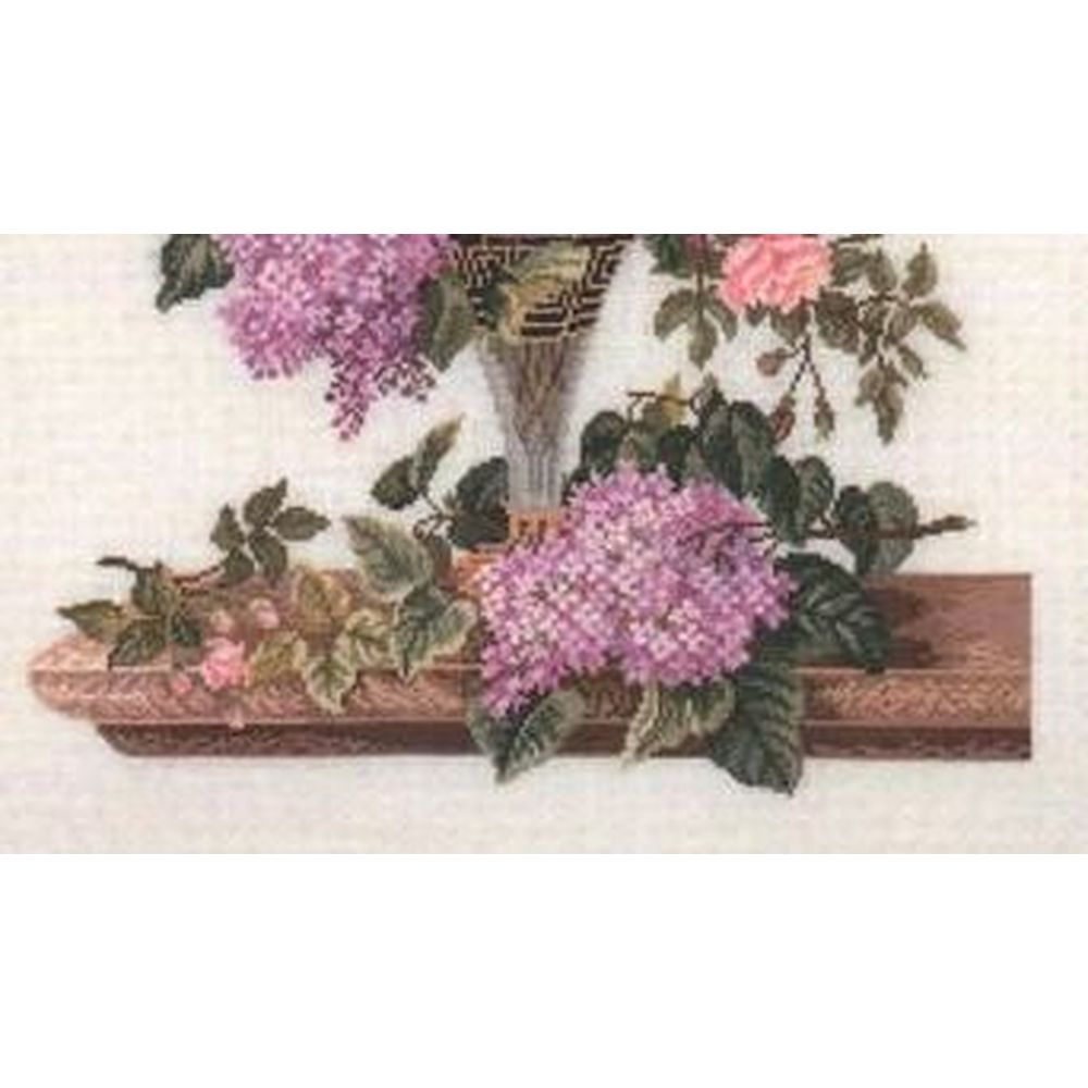 Eva Rosenstand 14-185  kit point croix compté  Lilas et roses  4