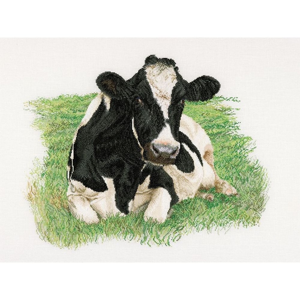 Thea Gouverneur 451  kit point de croix  Vache Holstein  2