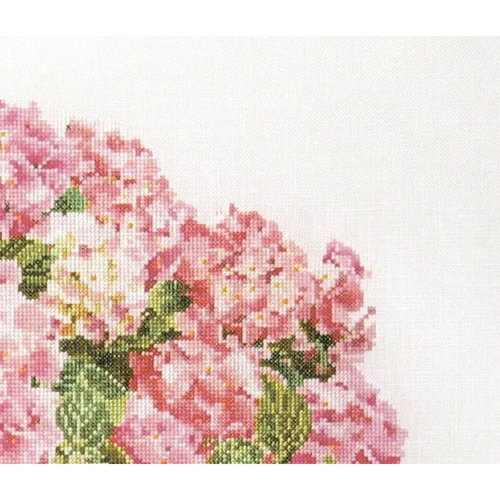 Thea Gouverneur 2047  kit point croix compté  Hortensia rose  4
