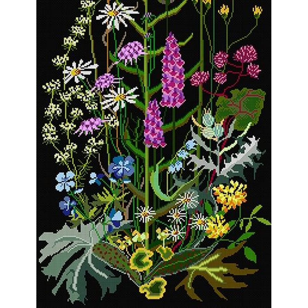 Thea Gouverneur 821-05  kit point de croix compté  Fleurs sauvage  3