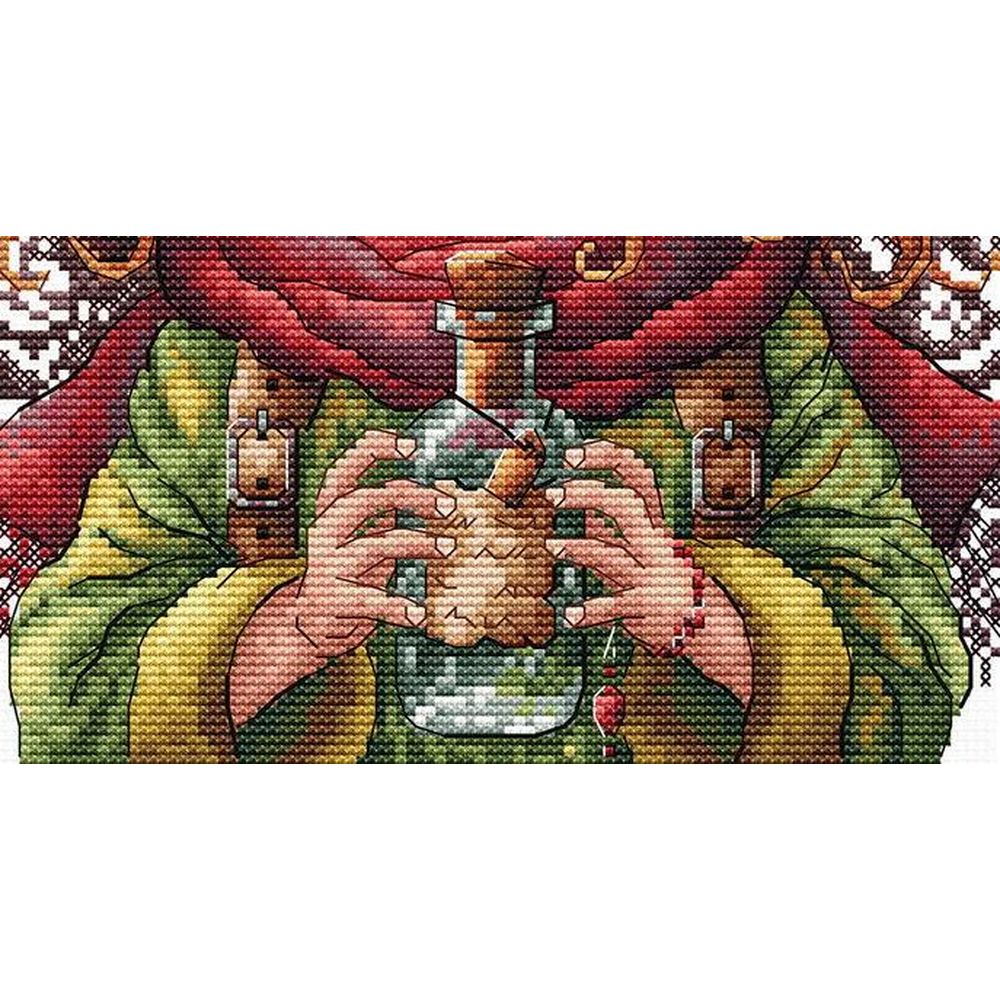 Ava P060  kit de point croix compté  Bouteille mystérieuse  2