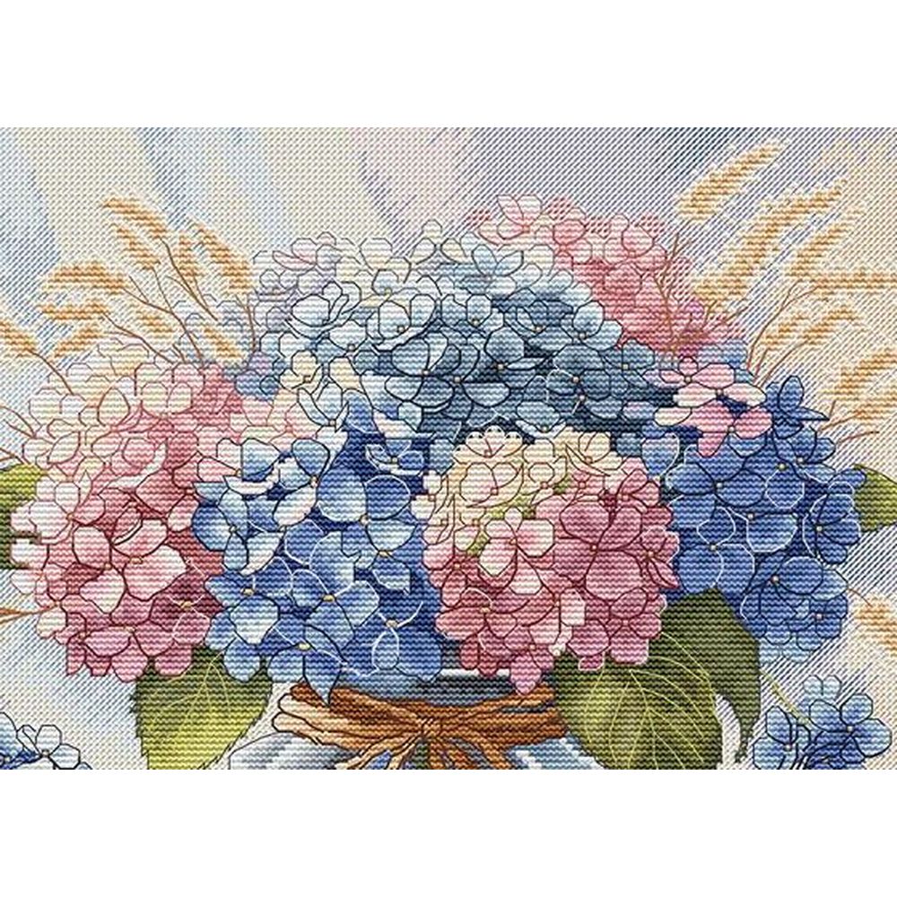 Ava  P052  kit de point croix compté  Hortensias  3