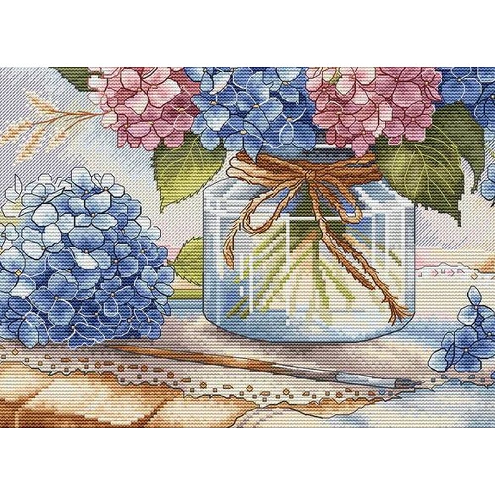 Ava  P052  kit de point croix compté  Hortensias  2