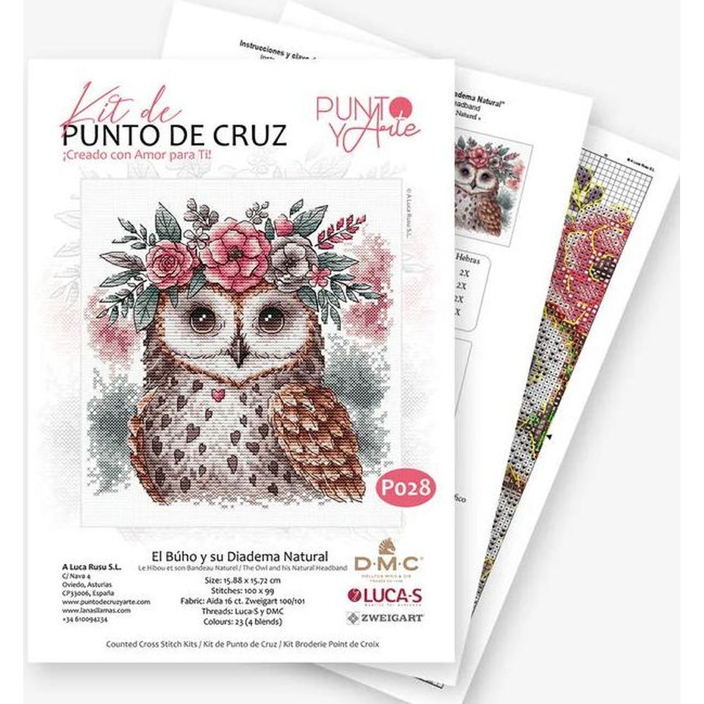Ava P028  kit de point croix compté  Le hibou  1