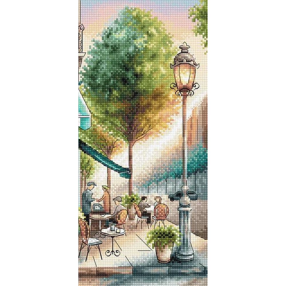 Ava P026  kit de point croix compté  Un café dans la ville  2