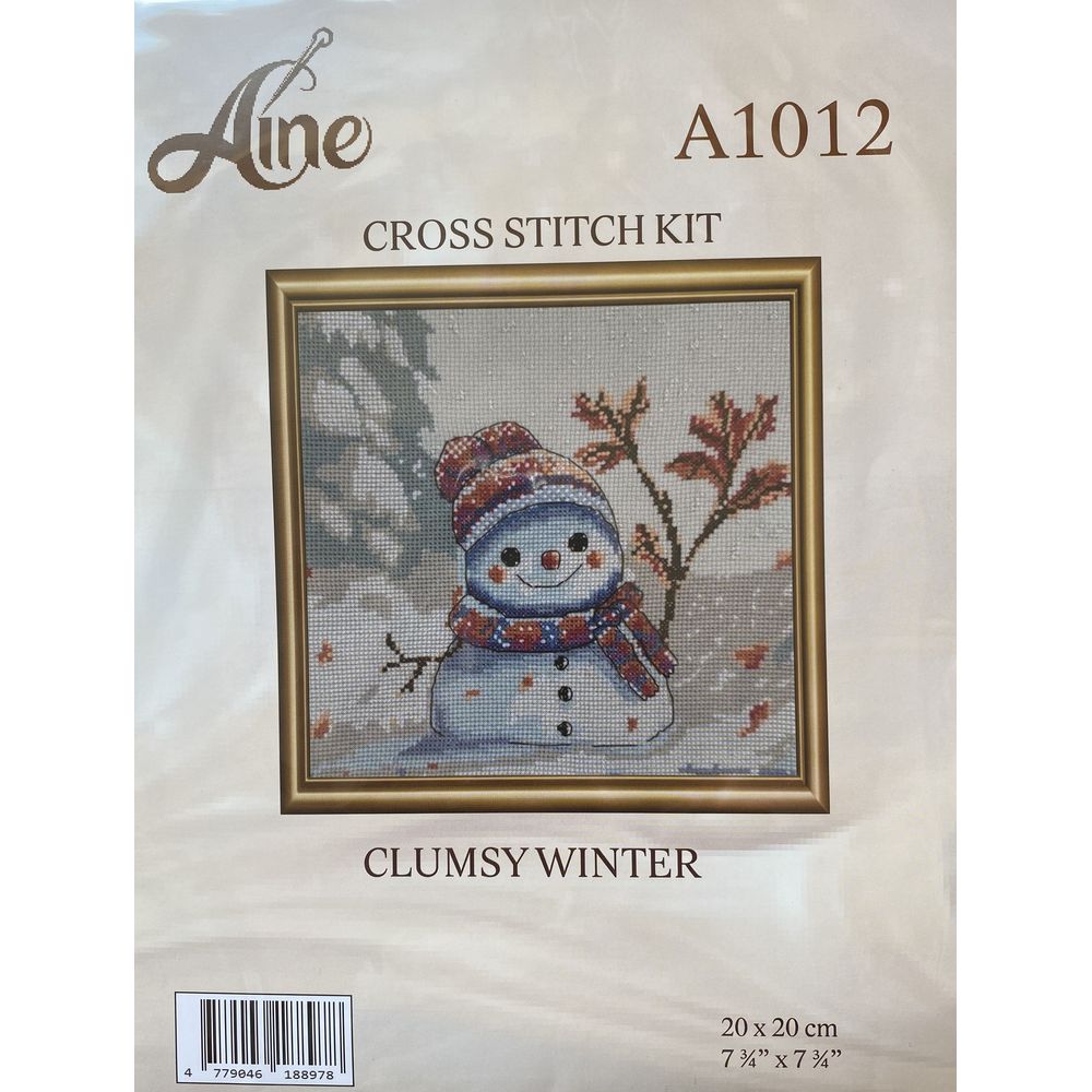 Aine A1012  kit point de croix  Hiver maladroit  2