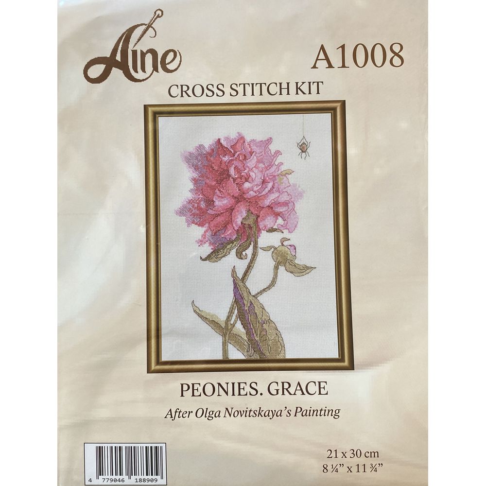 Aine A1008  kit point de croix  Pivoines  2