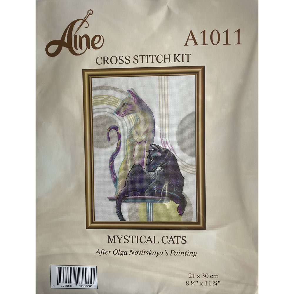 Aine A1011  kit point de croix  chats mystiques  4